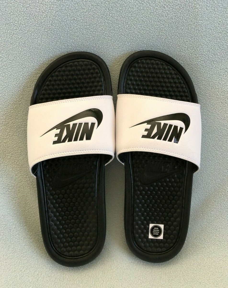 ◆Nike◆ Benassi JDI Men's Slides NIKE BENASSI JDI MEN'S SLIDE BLACK / WHITE-UNIVERSITY RED