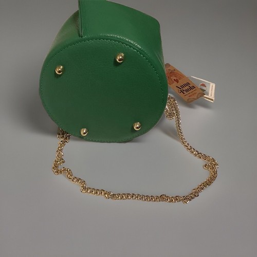 Bolso de mano Anna Paola de cuero italiano verde - Imagen 4 de 7