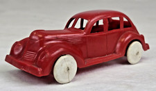 Red Lapin 1939 Four Door Sedan Plastic 3 3/4" Long Auto Made In USA Near Mint
