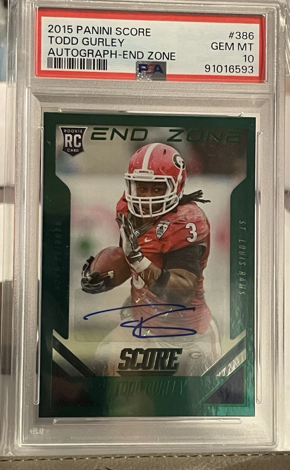 Todd Gurley Panini Score #386 Autograph-End Zone