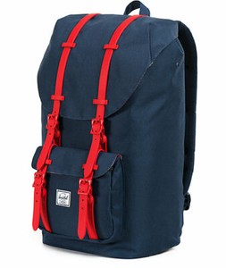 Herschel Little America Mochila Morral Para Hombre Mujer \u0026 - Azul Marino  Rojo | eBay