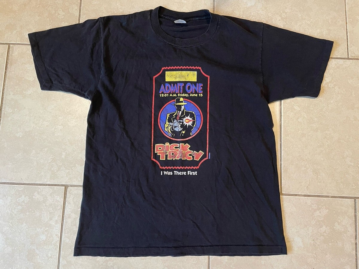 Vintage 90s Dick Tracy Admit One I Was There First Disney Black T 