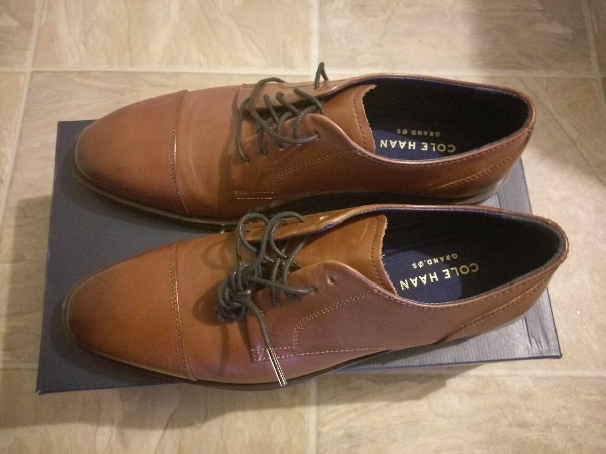 COLE HAAN Dawes Cap Toe Oxford 8.5M British Tan. Brand NEW  display picture 1