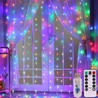 Remote Control Curtain Christmas Lights LED Fairy String Lights Party Home Decor