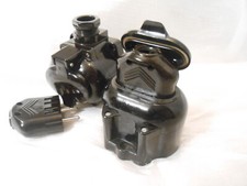 Ori. Bakelit Kraft Steckdose 380/400V Schuko inkl.Stecker schwarz Schalter alt