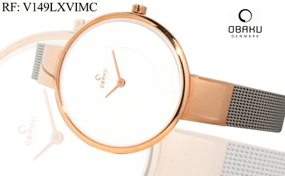 OBAKU Denmark V149LXVIMC sportlich  Damenuhr Edelstahl mit Milanaise Band rose