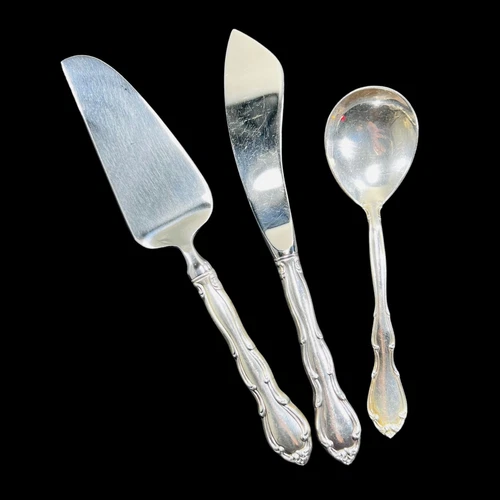 Vtg Towle Sterling Silver Stainless Blades Cake Server Sugar Spoon Butter Knife