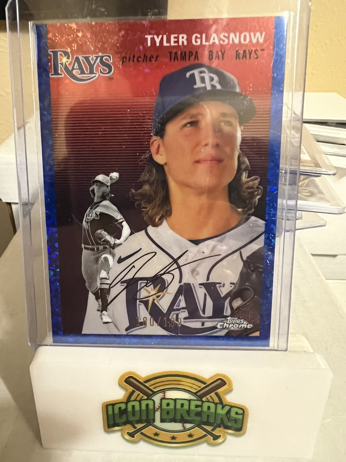 2023 Topps Chrome Platinum Tyler Glasnow /199 Blue Mini Diamond Rays ...
