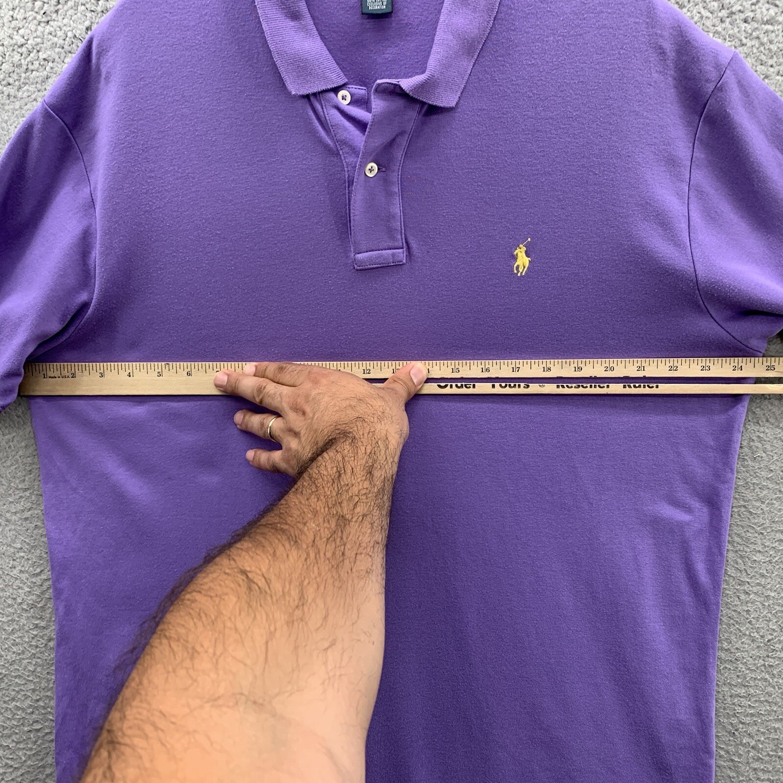 Polo Ralph Lauren uomo 1 4 bottoni polo maglietta viola logo pony taglia L