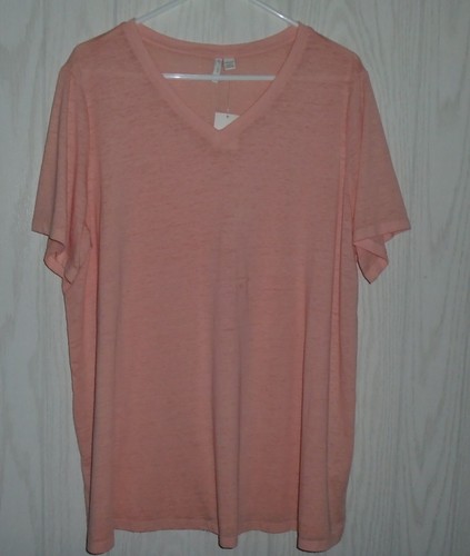C Est. 1946 Apricot Orange Space Dye Sheer Short Sleeve Tee Top Plus 18/20W NWT - Picture 2 of 8