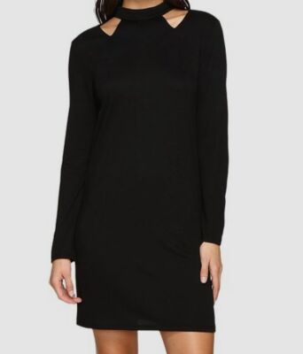 Lanston Cut Out Turtleneck Mini Dress Women's Dress Black : MD Lanston Cut Out Turtleneck Mini Dress Women's Dress Black : MD