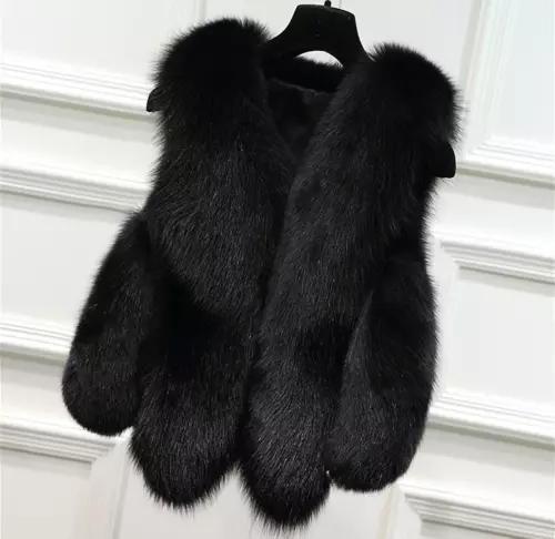 Damen Faux Fuchspelz Weste Mantel Kurzweste Gilet Ärmellos Oberbekleidung Warm Heiß - Bild 1 von 19