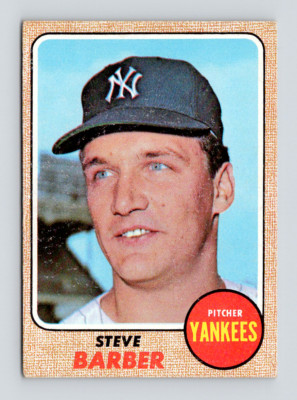1968 Topps Card, #316 Steve Barber, New York Yankees