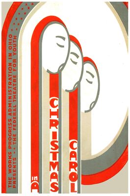 7447.A christmas carol.three ladies.long hair forming post.POSTER.art wall decor