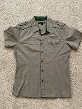 Camp Shirt Size L Jag Jeans Jag Denim New York 40" Chest Men's Boy's Logo Green