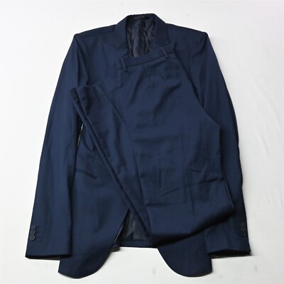 Hockerty Bespoke 36 X-Long Extra Slim 32x38 Navy Sport Coat Jacket Pants Suit