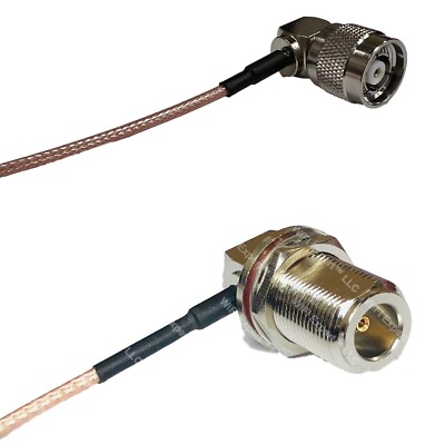 RG316 RP-TNC Male Angle to N Female Bulkhead Angle RF Cable Rapid-SHIP LOT