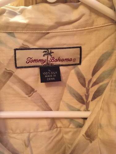 Tommy Bahama Button Up 100% Silk Size Large Men's Vacation Wear - Picture 3 of 12