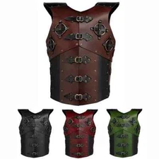 Medieval Chest Armor Viking Warrior Knight PU Leather Cosplay Battle Breastplate