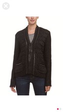$160 Heartloom Hayley Gunmetal Chain Detail Cardigan, Jacket - M