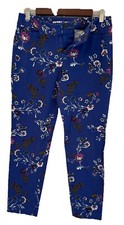 Women  s Old Navy Pixie Blue Floral Size 6 Regular Pants 214 