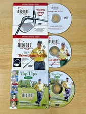 Lot of 3 Medicus Golf DVDs Top Tips From Top Pros, Drive Like A Pro Swing O’Mera