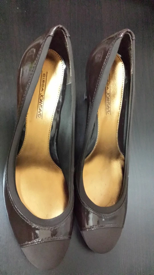 Zapatos de tacón Circa Joan & David marrón gamuza charol ~ 11M M3020 Foto 3 de 4