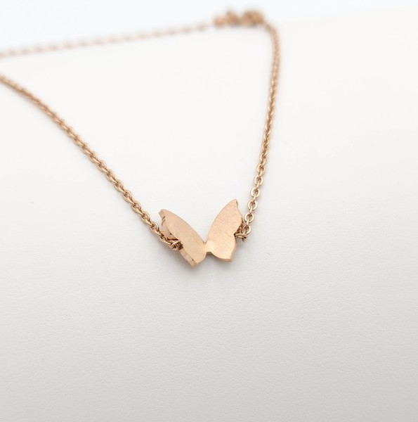 Alternate view of Butterfly Rose Gold Plated Bracelet Nature Flying Wings Animal Insect Fluttering