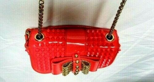 Christian Louboutin Sweet Charity Spiked crossbody leather Red(Fuchsia)/Gold - Picture 2 of 12
