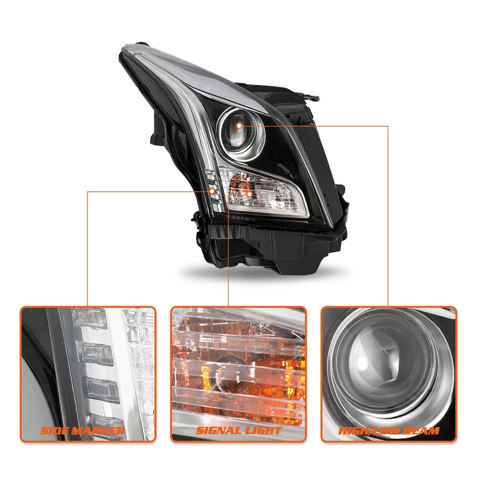 For 2013-2018 Cadillac ATS Halogen Headlamp Headlight Assembly - Image 4 of 4