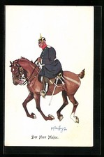 Künstler-AK Fritz Schönpflug: Der Herr Major in Uniform zu Pferde 