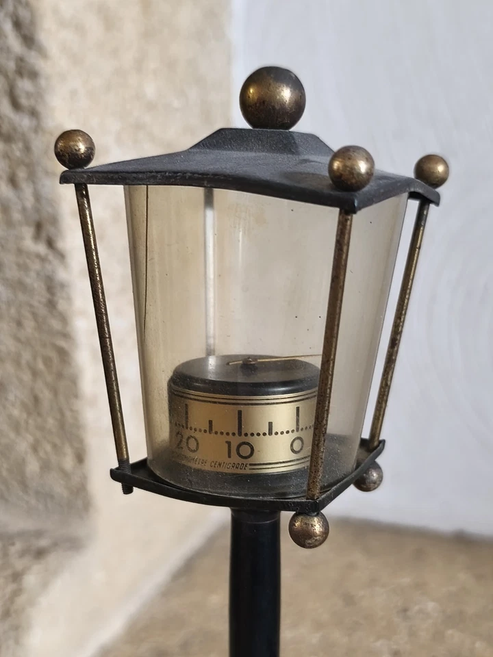 Ancien Thermomètre en Forme de Lampadaire 27 cm - 265,6 g - Photo 2/4