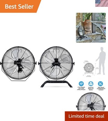 Durable 20'' High Velocity Fan - Adjustable Tilt & 3 Speed for Ultimate Comfort