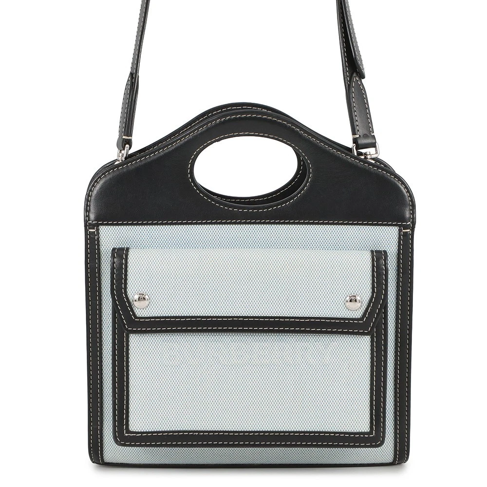Burberry — BURBERRY Pocket 2way Handbag Size Mini Canvas/Leather Blue/Black 8039101