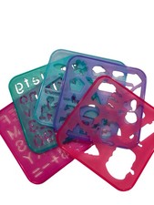 Lot Of 5 Tupperware Tupper Toys Vintage Stencil Art Numbers Letters And More