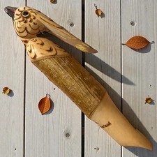 Vintage Swiss Made Bird Whistle Hand Carved Wooden Folk Art Collectible-