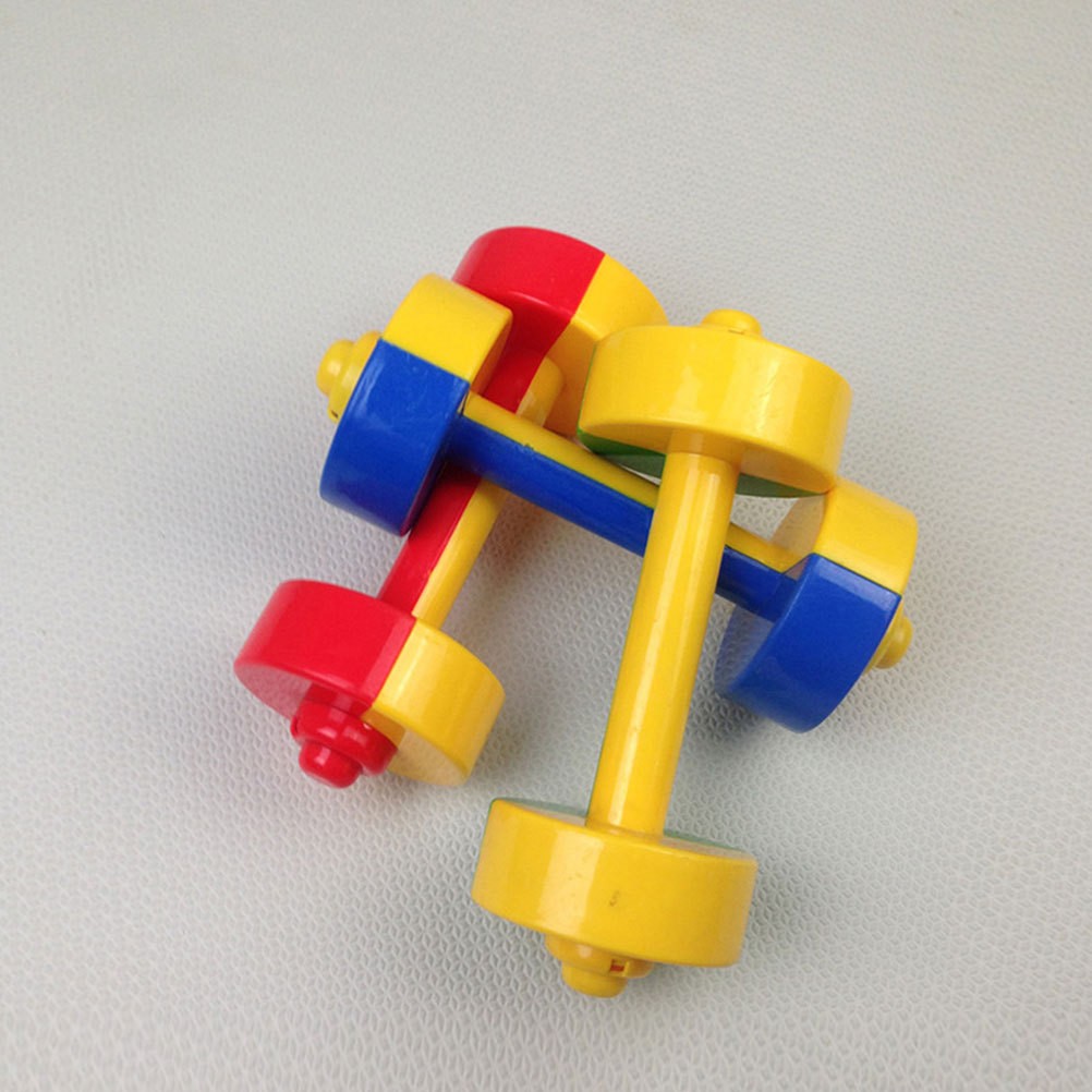 1 Pair Kids Barbell Dumbbell Plastic Fitness Supplies for Muscle Training