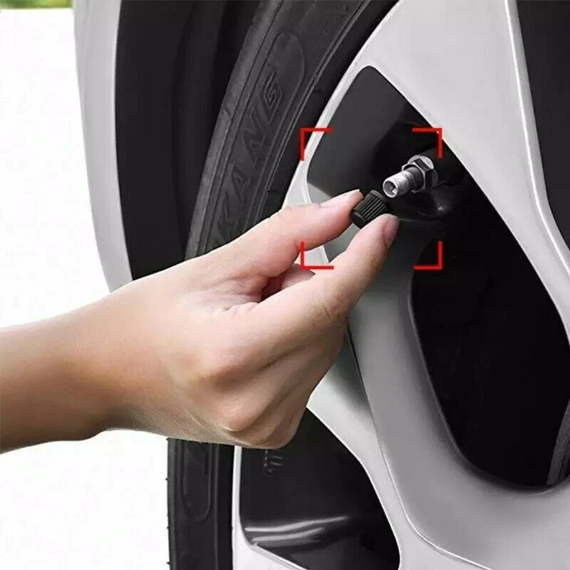 Universal Black Plastic Tire Valve Stem Caps Tire Valve Cap For Car Motorcycle - Image 3 of 4