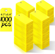 1000 Pieces 4 3/4" X 2 3/8" Plastic Shipping Tags Yellow Labeling Tags Writable