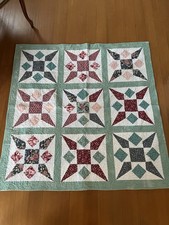 Handmade Multicolor Patchwork Quilt Throw Blanket 42 x42 inches