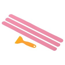 Non Slip Bathtub Stickers 15 x 0.8 Inch, 6 Pack Square with Scraper, Pink