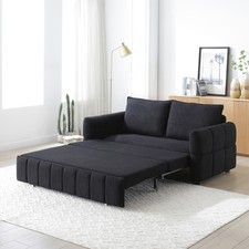 3-in-1 Teddy Sleeper Sofa Bed Convertible Armless Modern 2-Seater Couch