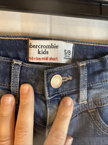 Abercrombie Kids Girls Mid Rise Midi Short Denim Size 5/6 Preowned - Picture 3 of 8