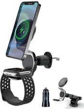 2 in 1 Wireless Car Charger, MagSafe Mount, 15W Magnetic Fast Charging