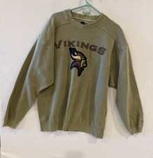 Vintage Puma NFL Minnesota Vikings SEWN Sweatshirt Y2K SZ LG Football Crewneck