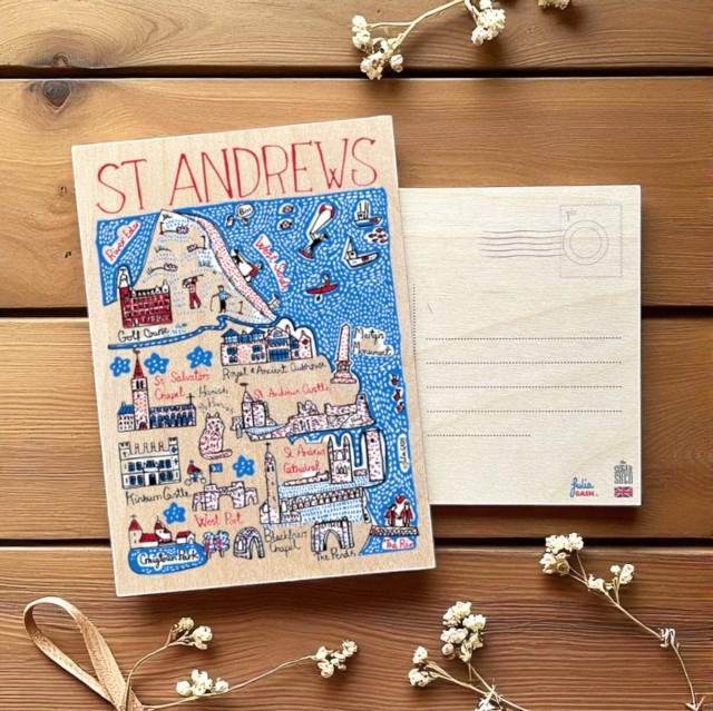 Julia Gash Wooden Postcard - St Andrews (General merchandise)