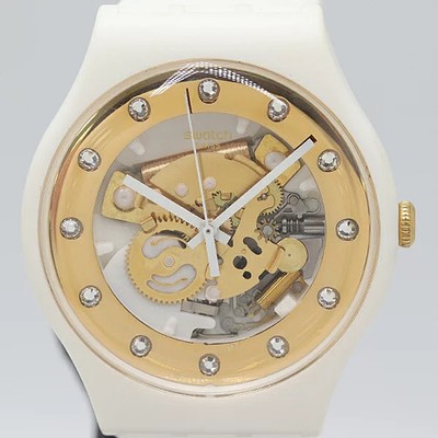 Swatch Sunray Glam SUOZ148 Quartz Gold White Dial Ladies  display picture 3