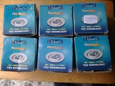 SIX DELUCE BLAZEFINDER DOWNLIGHT FITTING 12V GU5.3 BRASS CW LAMP & INSTRUCTIONS