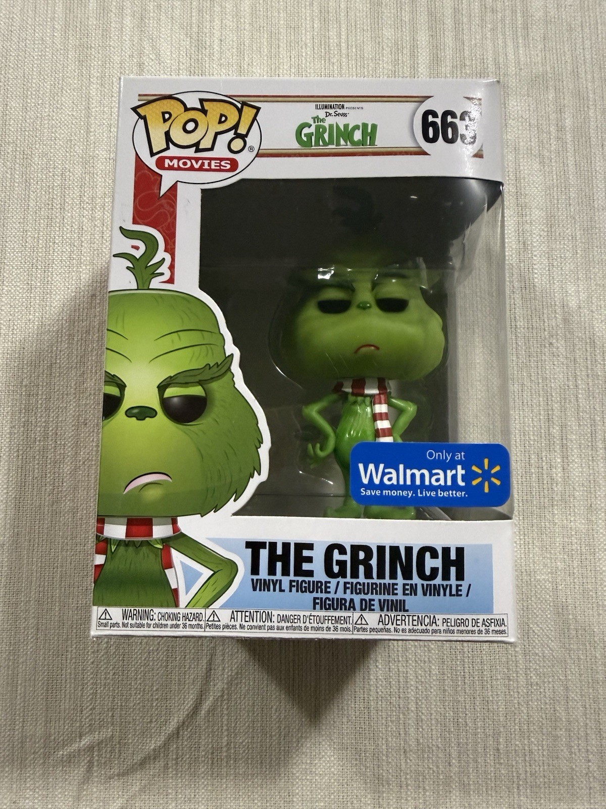 Funko POP! Movies The Grinch with Scarf #663 Walmart Exclusi