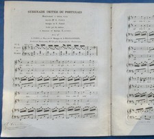ROMANCE HARPE PARTITION SÉRÉNADE À LA PORTUGAISE JADIN LAFONT ca1824 MEISSONNIER